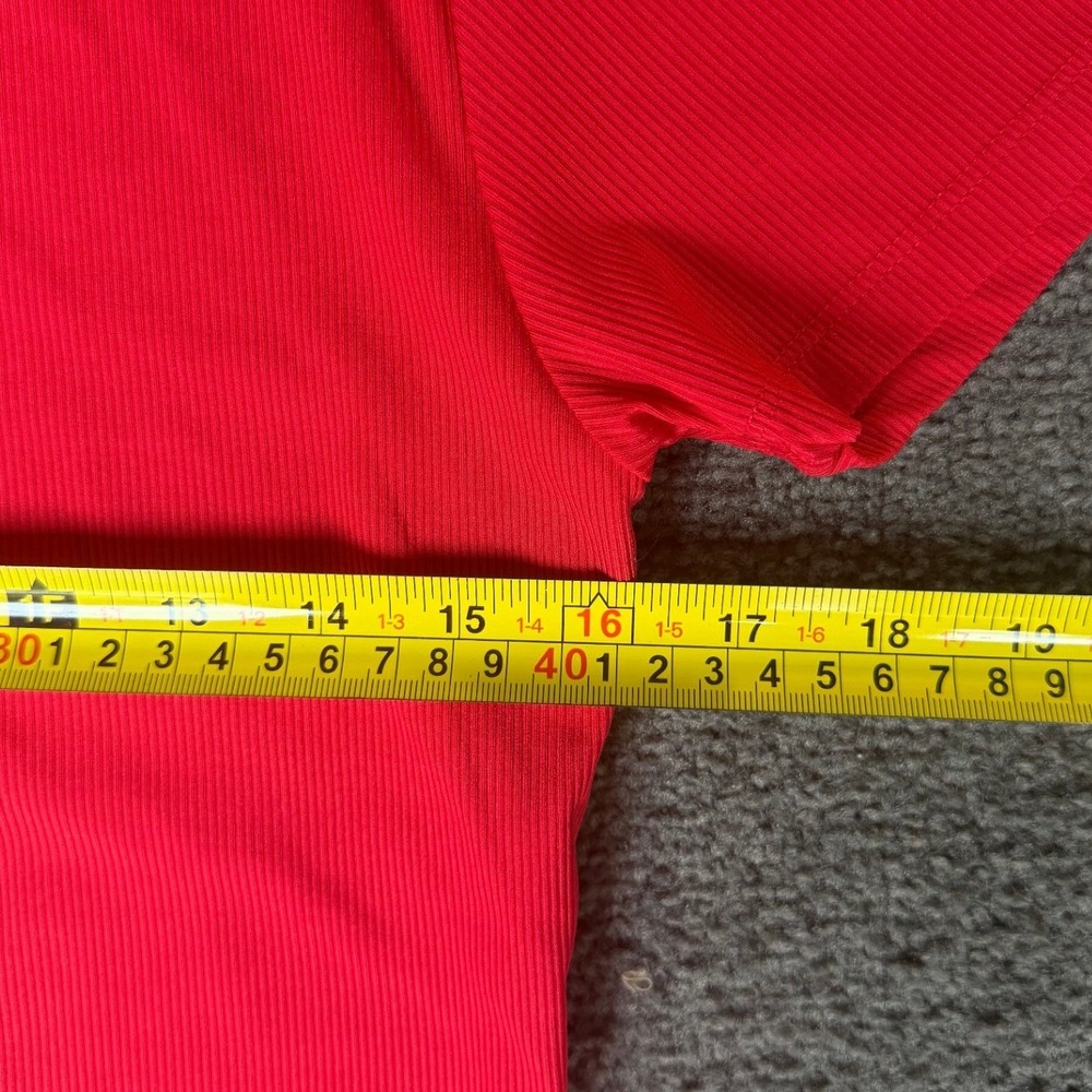 House of Harlow 1960 Red Ribbed Short Sleeve Bodysuit Large 492030 CN0015 - Picture 4 of 5